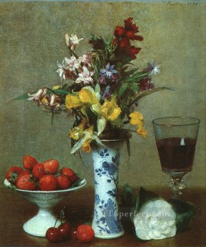  floral Pintura Art%C3%ADstica - Naturaleza muerta El compromiso 1869 pintor Henri Fantin Latour floral